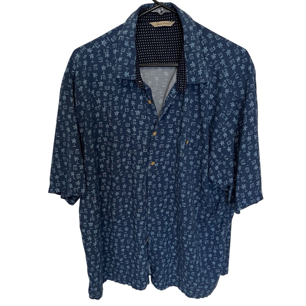 Paradise Collection Men's Blue rayon tropical print short sleeve SZ XXL